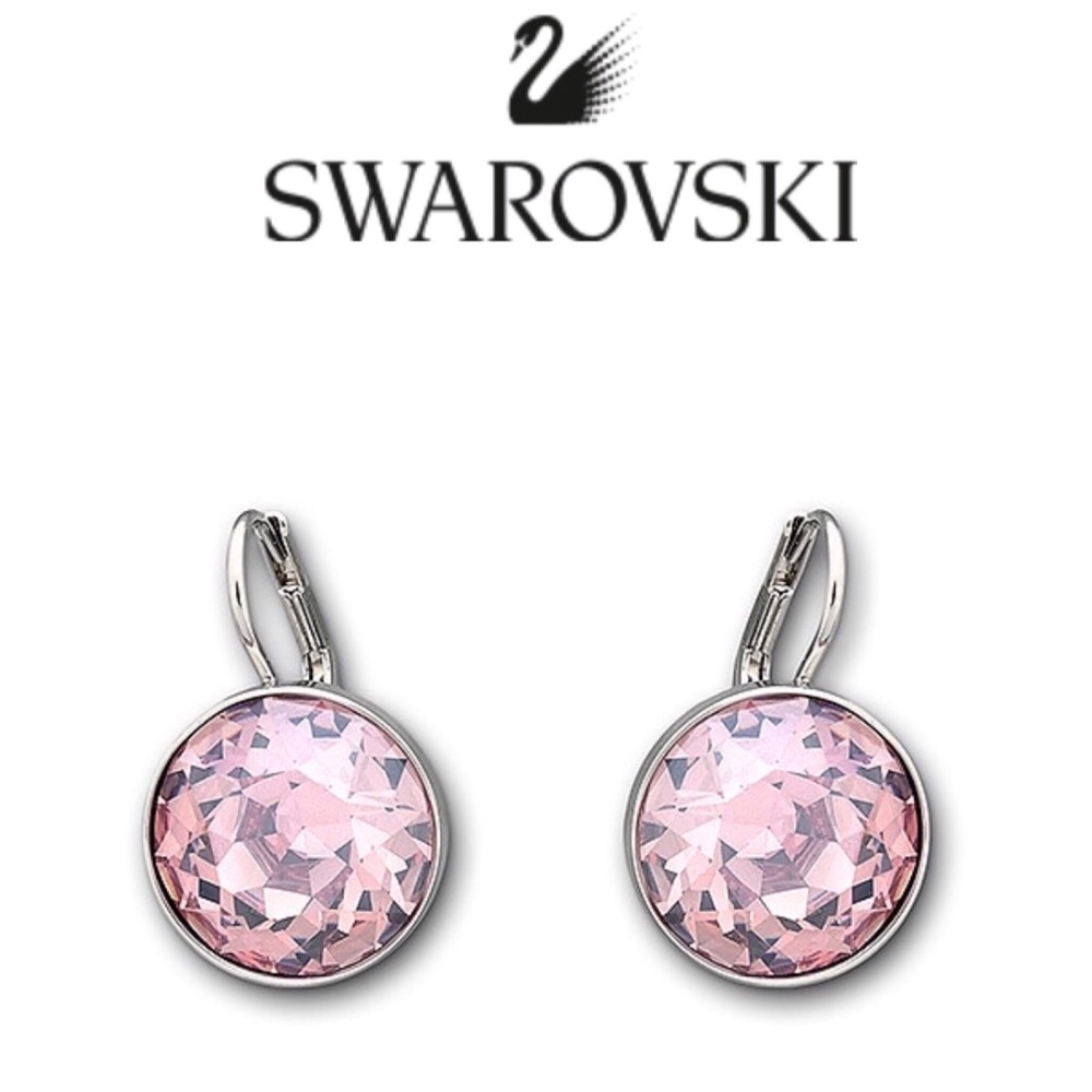 SWAROVSKI BELLA PIERCED EARRINGS, PINK
